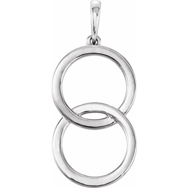 14k White Interlocking Circle Pendant