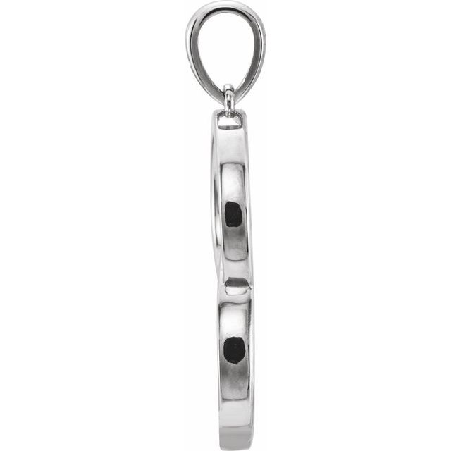 14k White Interlocking Circle Pendant