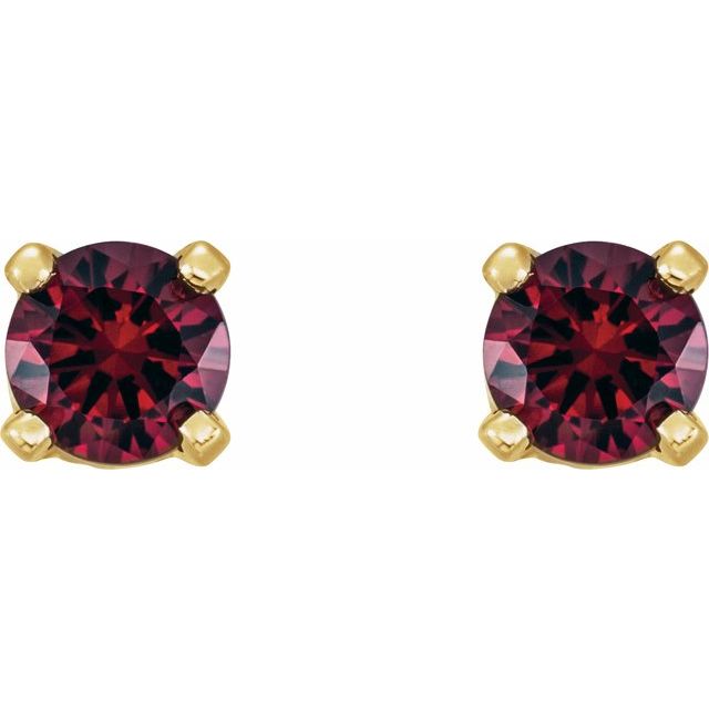 14k Yellow Natural Ruby Youth Earrings