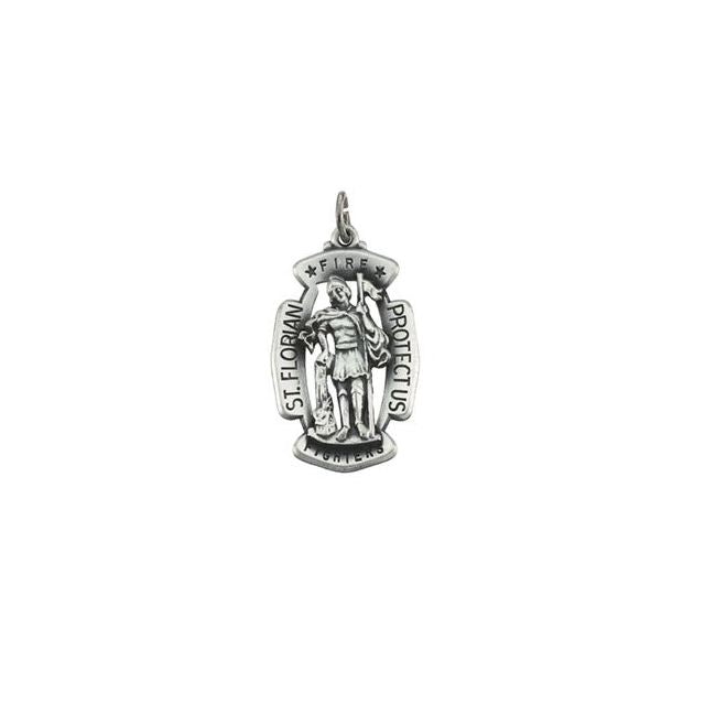 Sterling Silver 33x20.5 mm St. Florian Medal