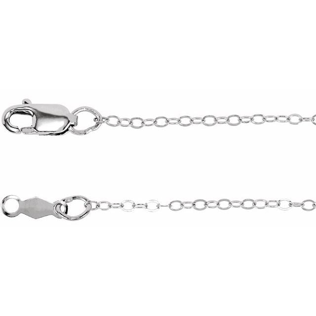 Sterling Silver 1.3 Mm Flat Cable 16' Chain