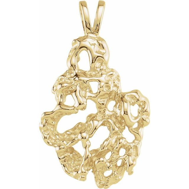 14K Yellow Nugget Pendant