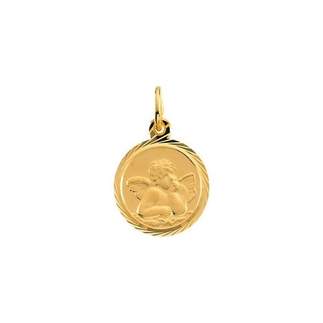14K Yellow 12 mm Angel Pendant