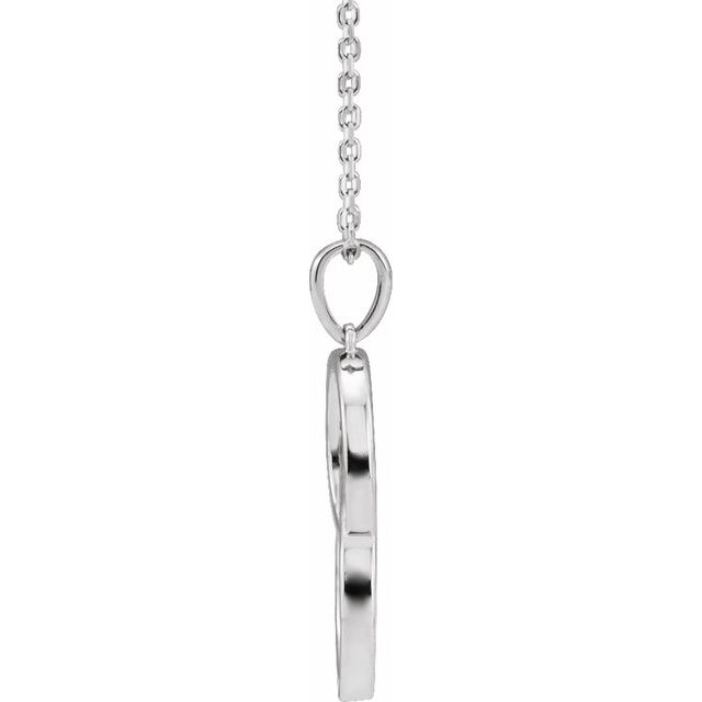14k White Interlocking Circle 16-18' Necklace