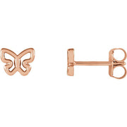 14K Rose Butterfly Earrings