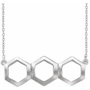 14k White Geometric 16-18' Necklace