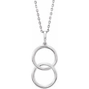 Sterling Silver Interlocking Circle 16-18' Necklace