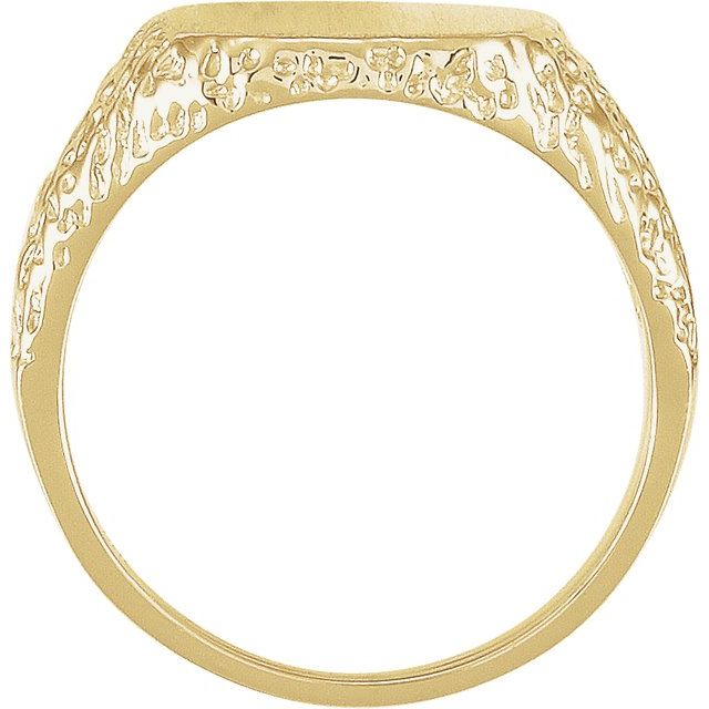 14K Yellow 13 mm Square Signet Ring