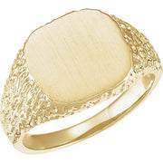 14K Yellow 13 mm Square Signet Ring
