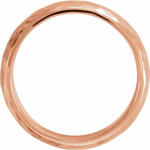 14k Rose 6 Mm Half Round Hammered Comfort-fit Band Size 12