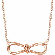 14k Rose Bow 16-18' Necklace