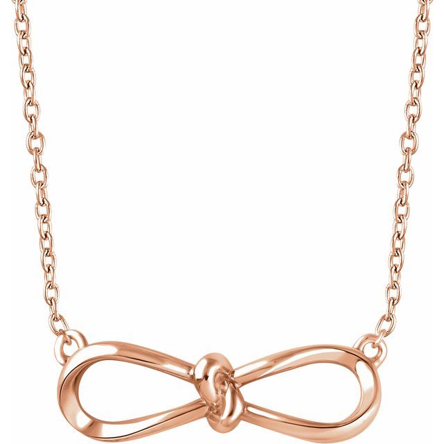 14k Rose Bow 16-18' Necklace