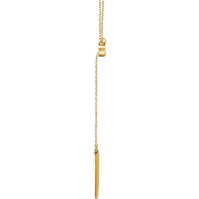 14k Yellow Circle And Bar 18' Y Necklace