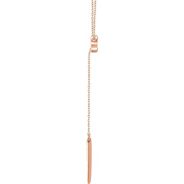 14k Rose Circle And Bar 18'  Y Necklace