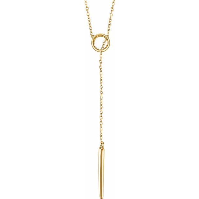 14k Yellow Circle And Bar 18' Y Necklace
