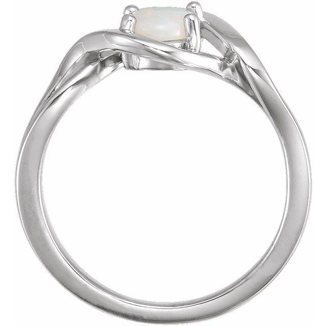 Sterling Silver Natural Opal Cabochon Ring