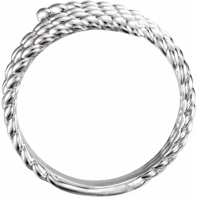 14k White Rope Ring