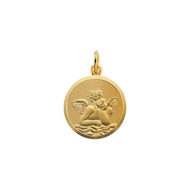 14K Yellow 16 mm Angel Medal