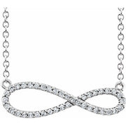 14k White 1/4 Ctw Natural Diamond Infinity-inspired 16-18' Necklace