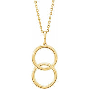 14k Yellow Interlocking Circle 16-18' Necklace