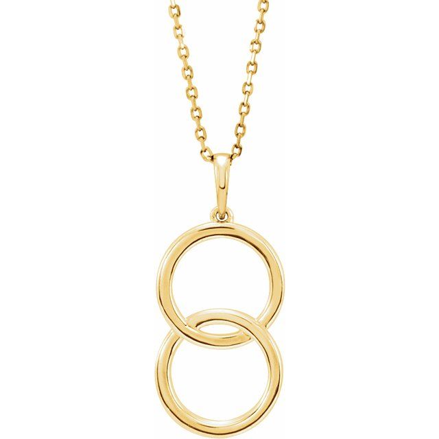 14k Yellow Interlocking Circle 16-18' Necklace