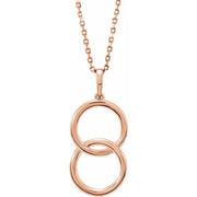 14k Rose Interlocking Circle 16-18' Necklace