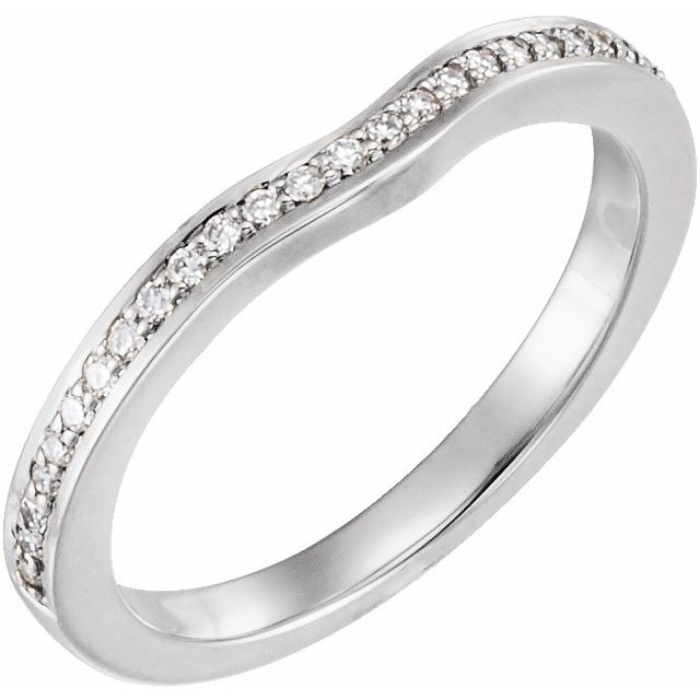 14K White 1/8 CTW Natural Diamond Band