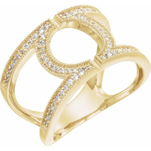 14k Yellow 1/4 Ctw Natural Diamond Geometric Ring