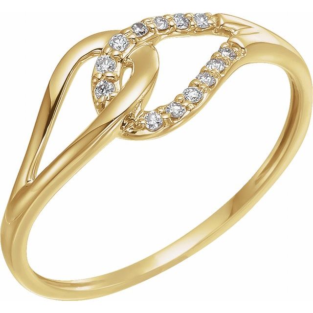 14k Yellow .08 Ctw Natural Diamond Ring