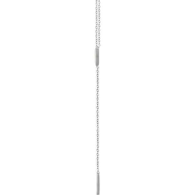 14k White Triangle & Bar 16-18'  Y Necklace