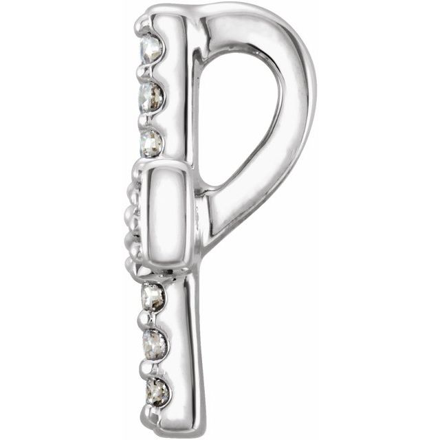 14k White .07 Ctw Natural Diamond Cross Pendant
