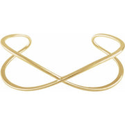 14k Yellow Criss-cross Cuff 7' Bracelet