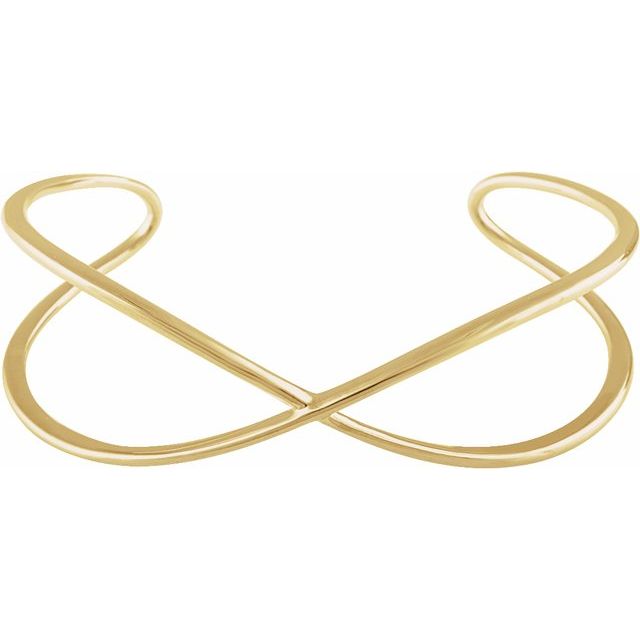 14k Yellow Criss-cross Cuff 7' Bracelet