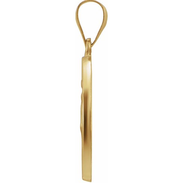 14k Yellow 18 Mm Hollow Round Spanish Miraculous Medal