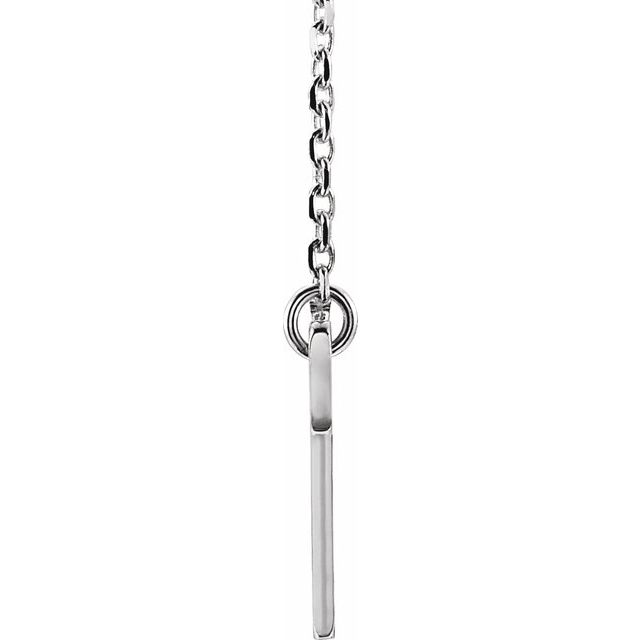 Sterling Silver Engravable Sideways Cross 16-18' Necklace