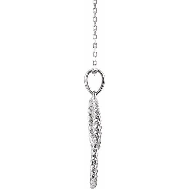 14k White Interlocking Circle 16-18' Necklace
