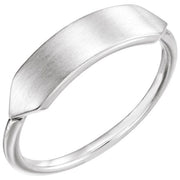 14k White 19.7x5 Mm Geometric Signet Ring