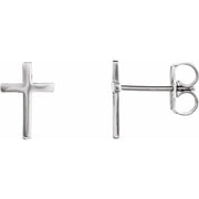Sterling Silver 10 Mm Cross Earrings