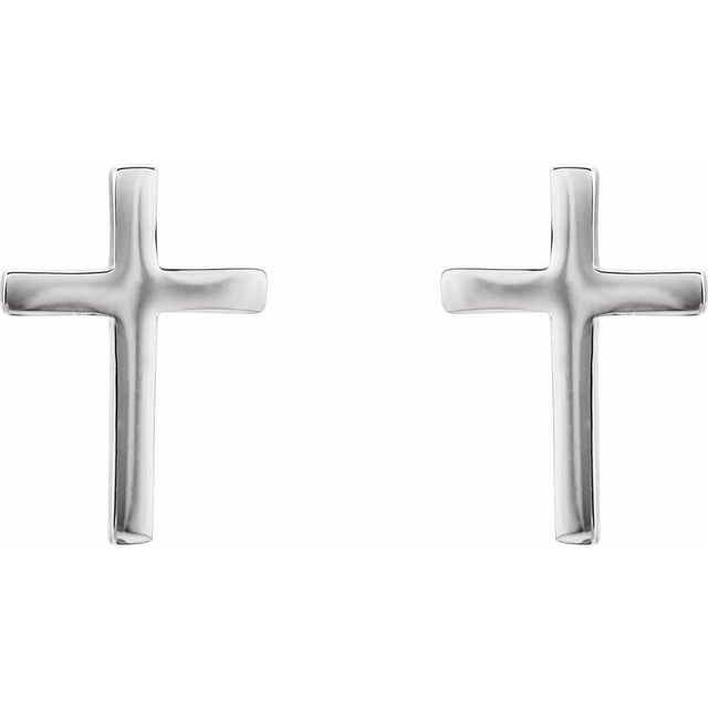 Sterling Silver 10 Mm Cross Earrings