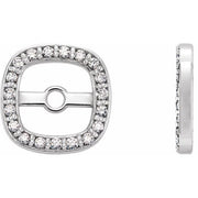 14k White .08 Ctw Natural Diamond Halo-style Earring Jackets