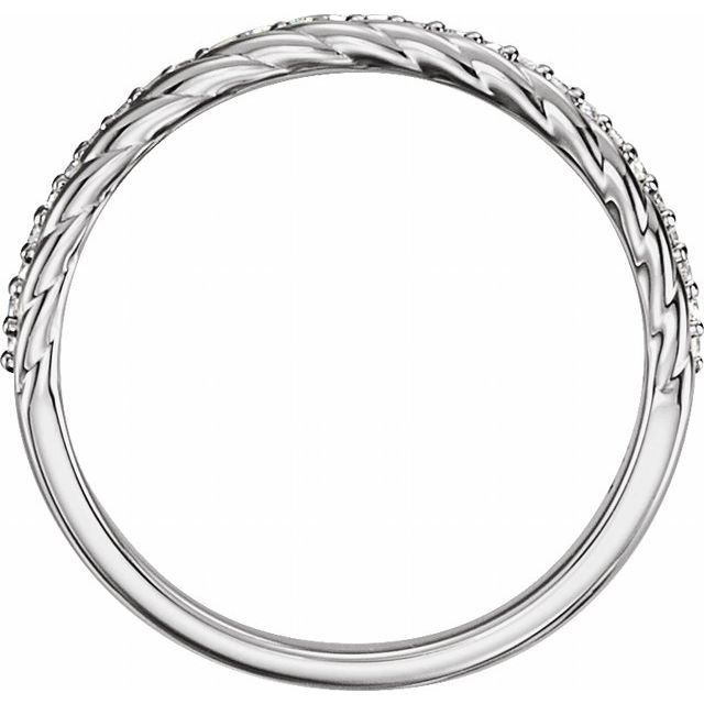 14k White 1/6 Ctw Natural Diamond Rope Ring