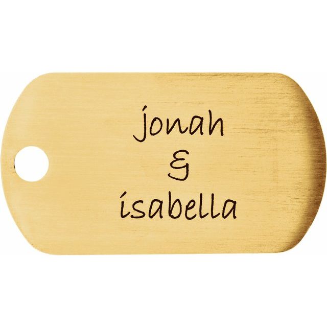 18k Yellow Vermeil 21x38 Mm Posh Mommy® Engravable Little Dude Dog Tag