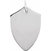 Sterling Silver Engravable Shield Pendant