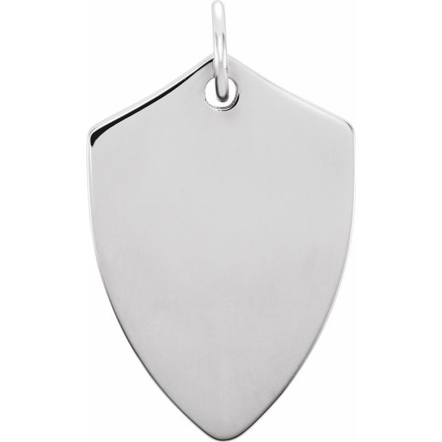 Sterling Silver Engravable Shield Pendant