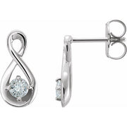 14k White 1/5 Ctw Natural Diamond Infinity-inspired Earrings