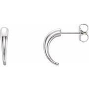 Sterling Silver J-hoop Earrings