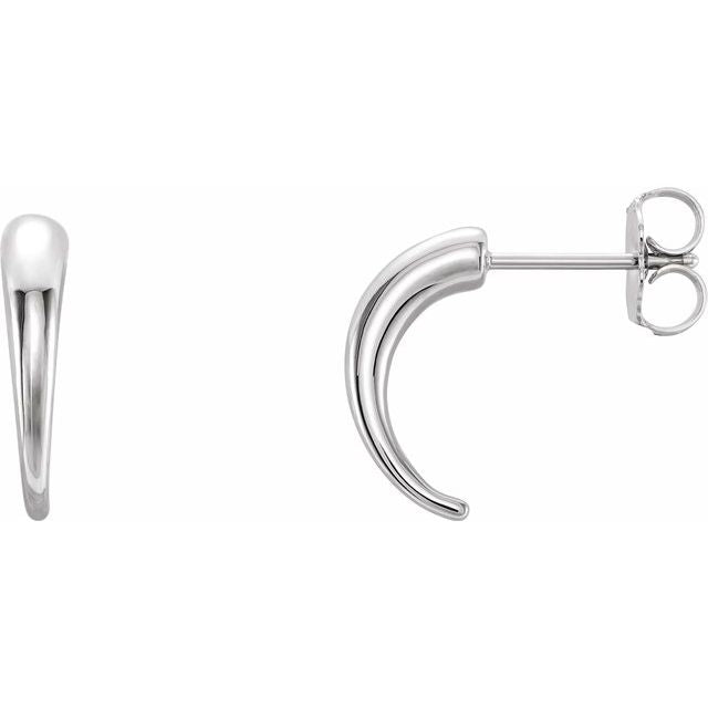 Sterling Silver J-hoop Earrings