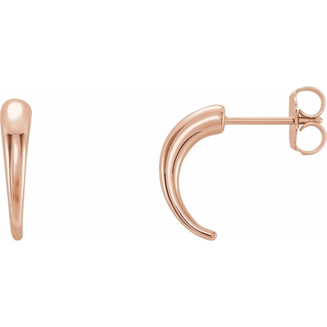 14k Rose J-hoop Earrings