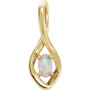 14k Yellow Natural White Opal Pendant
