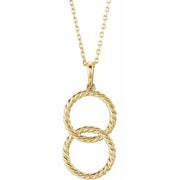 14k Yellow Interlocking Circle 16-18' Necklace